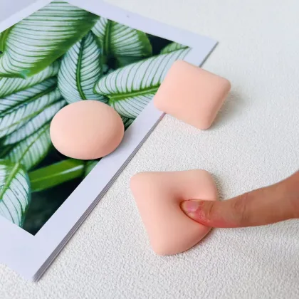 OEM Round Triangle Flocking Makeup Loose Powder Puff Applicator