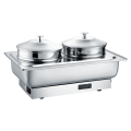 Stainless Steel Oblong Roll Chafing Dish With Steamer