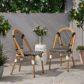 Outdoor PE Ratten and Aluminum French Bistro Chair