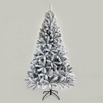 PE PVC White LED Christmas Tree Lights with Snow Effect Ornament