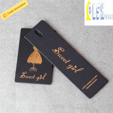 Wholesale Direct Factory Special design black paper card and soft PVC garment hangtag
