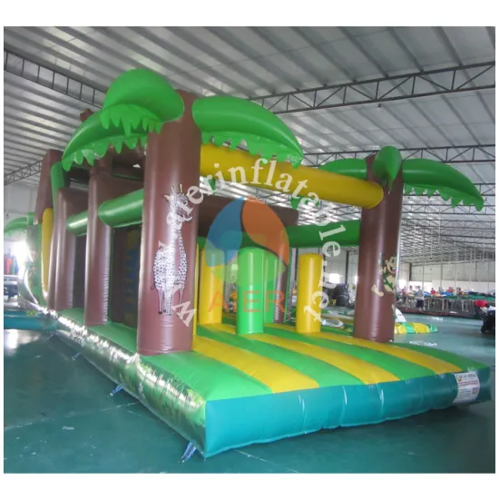 New Party Rentals Palm Tree Obstacle Course Inflatable for kid games
