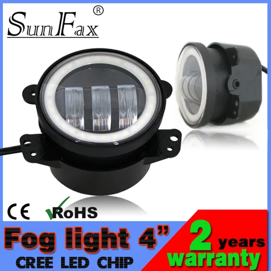 Factocy price! 4inch 30w 1800lm headlight fog light, round led head light with halo ring