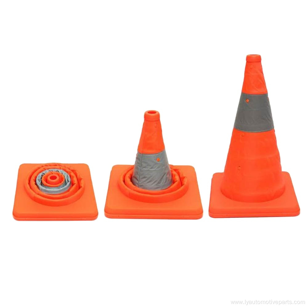 Foldable telescopic traffic safety cone
