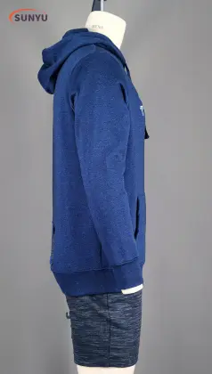 Cotton fleece pullover sweatshirt with hood