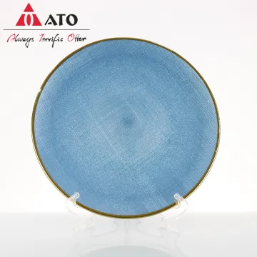 Blue Glass Platter Dinner Plate Glass Charger Plates