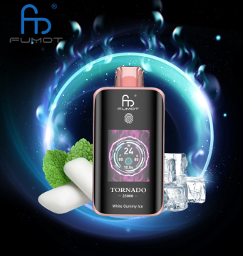 The RandM Fumot Tornado 25K Puffs TFT Screen Disposable Vape delivers up to 25,000 puffs and houses a 20 mL e-liquid capacity po