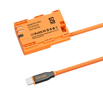 ZGCINE intrecciato intrecciato USB-C Power Delivery (PD) a LP-E6 Cavo batteria fittizio per Canon DSLR e Serie di telecamere Mirrorless