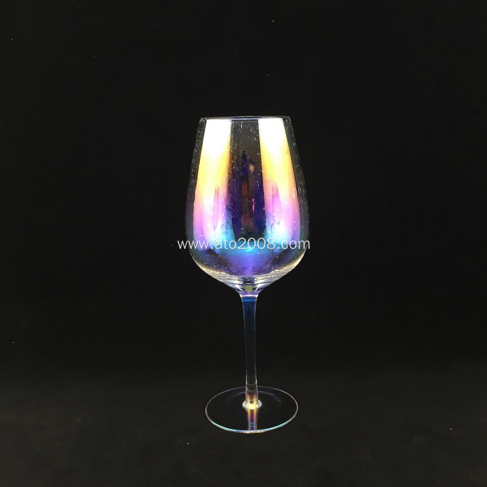 Bubble stem wine glasses