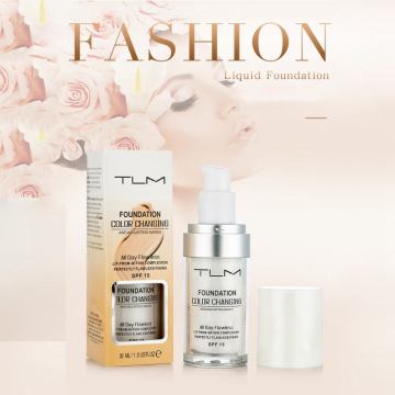Corrector TLM de 30 ml Botella de vidrio de larga duración Fundación de líquido