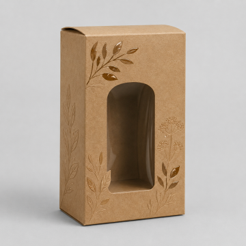 Custom Kraft Window Folding Carton with Spot UV