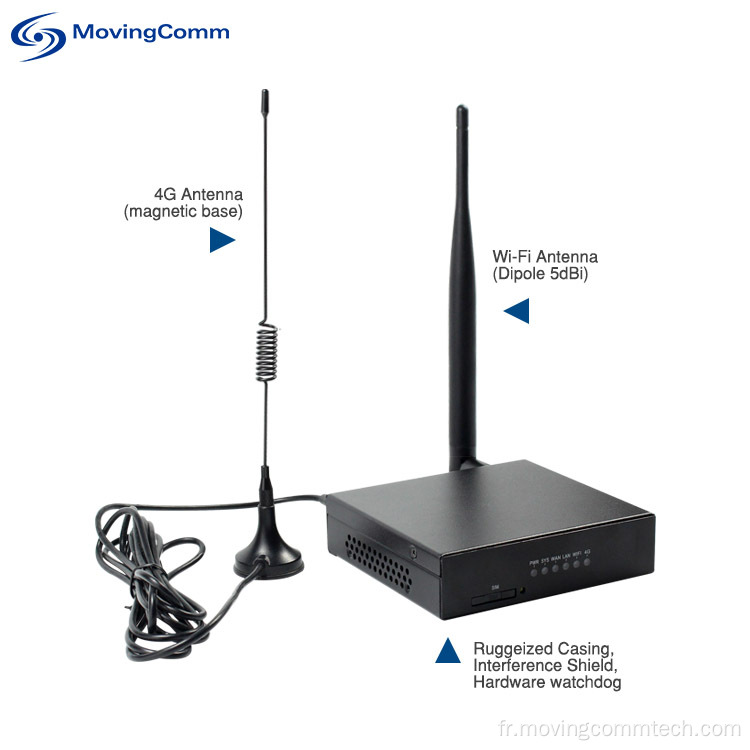 Router sans fil industriel OpenWrt Cat4 4G LTE Modem