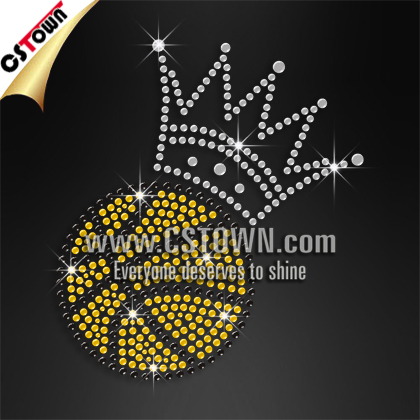 Hot Sale Fashion Basketball King Custom Hot Fix Rhinestones