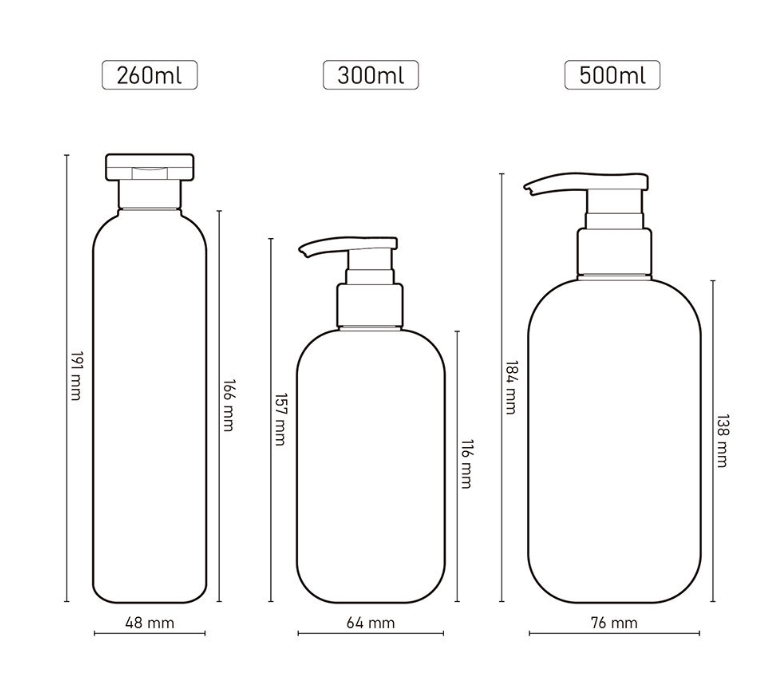 Plastic Shampoo Bottles 300ml