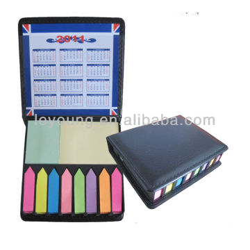 Colored Custom shape adhesive notepaper with leather pallet