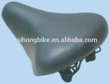 Comfortable safe gray leather adult bike seats with bicycle parts