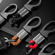 1Pcs car keychain metal leather key chain Car Interior Decoration For toyota CHR 2018 2019 2020 Car Keychain Accessories