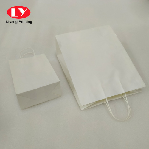 Clothing Packaging White Kraft Paper Shopping Bag Wholesale