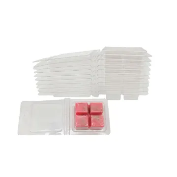 Clear Plastic 4 Cavity Wax Melt ClamShells Mold
