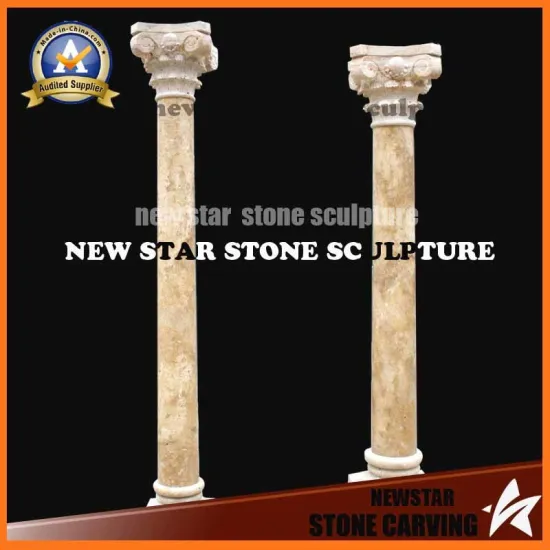 Gold Calcium Travertine Marble Columns and Pillars