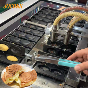 Ice Cream Fish Shape Wheel Cake Maker Machine with Sweet Red Bean Filling