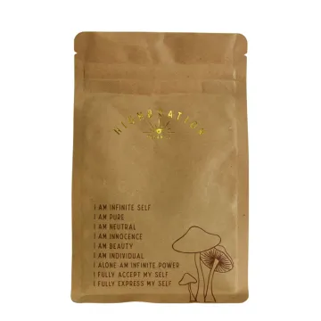 New Style Recycled Kraft Paper Flat Bottom Gusset Coffee Bag