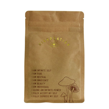 New Style Recycled Kraft Paper Flat Bottom Gusset Coffee Bag