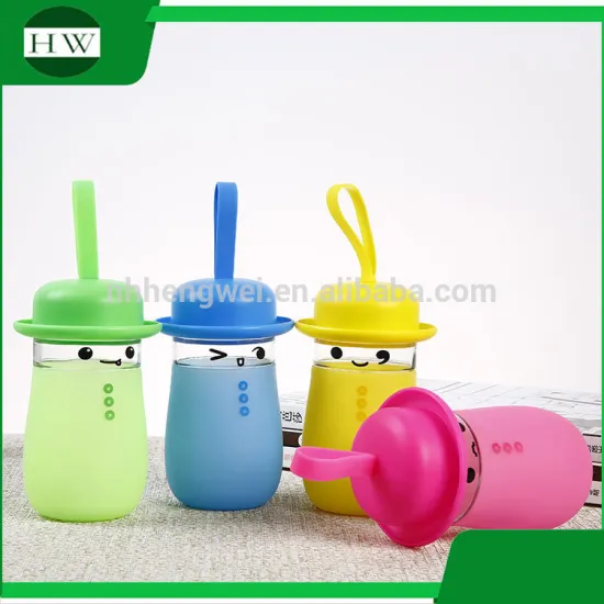 cartoon lotus leaf cap portable sport sealed glass drinking juice water bottle mug cup