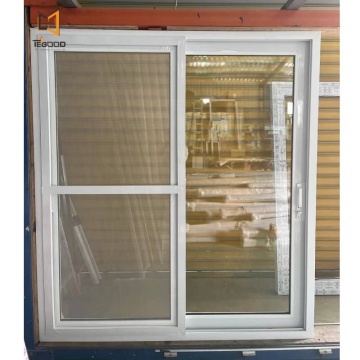 Thermal Insulated White Double Glass Vinyl Sliding Door for Balcony