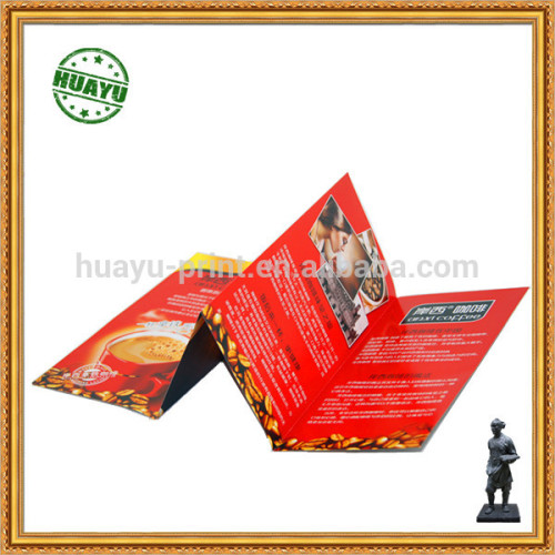 high quality art paper cafe menu folding printing