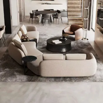 MOYI 2022 L-Shaped Sectional Sofa: Modern Velvet Upholstered Fabric Living Room Furniture Set