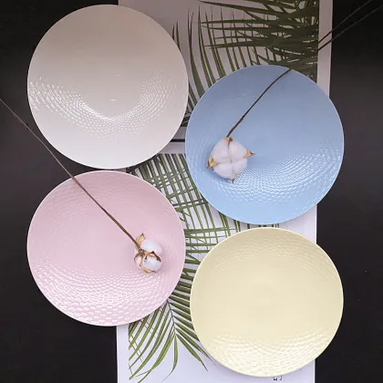 hot selling christmas buffet plates bone china fruit plate round porcelain plate restaurant ceramic plate dinner