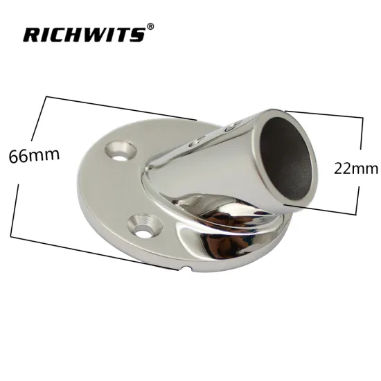 Boat Hand Rail Fitting Flange 45 Degree round Base Marine hardware 316 Stainless Steel pipe sused by Boats 1 buyer