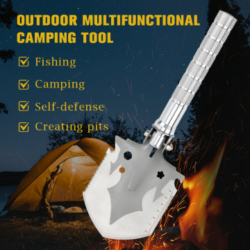 Compact Multi-Function Survival Shovel with Compass for Outdoor Camping