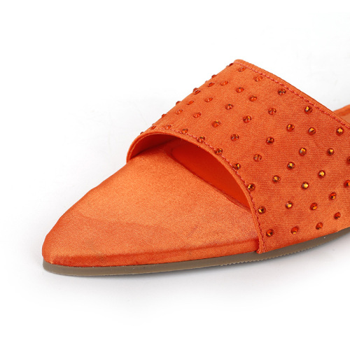 Pointed Toe Rhinestone Slippers