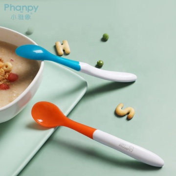 TPE Baby Temperature Color Change Training Feeding Spoons