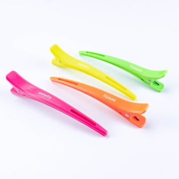 Hot Sale Neon Alligator Hair Clips for Salon and Home Use