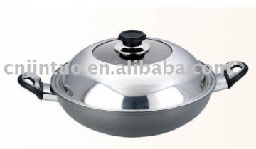 Jin Tuo aluminum wok with s/s cover