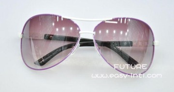 Metal Aviators Sunglasses with Faux Rhinestone