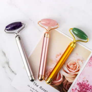 Factory Wholesale: Natural Jade & Rose Quartz Facial Rollers for Skincare and Vibrator Use