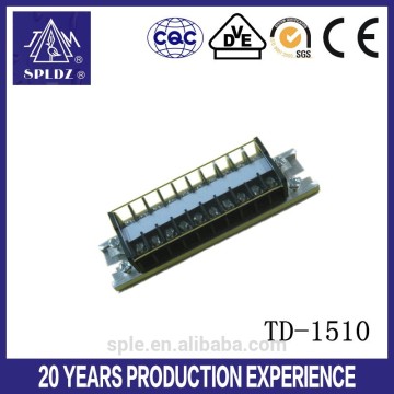600V/15A 10-way parallel din rail terminal block TD-1510
