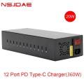 12 puertos Tipo-C PD Charger 360W