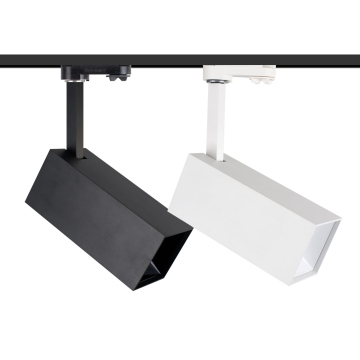 Modern Commercial 40W LED Track Light Spotlight - Adjustable Black White Square Round Design