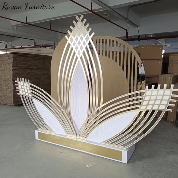 Gold and White PVC Acrylic Backdrop for Wedding and Event Decor