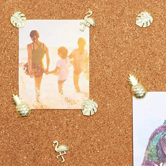 Flamingo Shape Metal Gold Leaf Arrow Fruit Push Pins