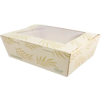 Green 65 Oz Food Containers Featuring PLA Window
