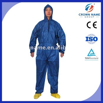 disposable nonwoven pp blue coverall