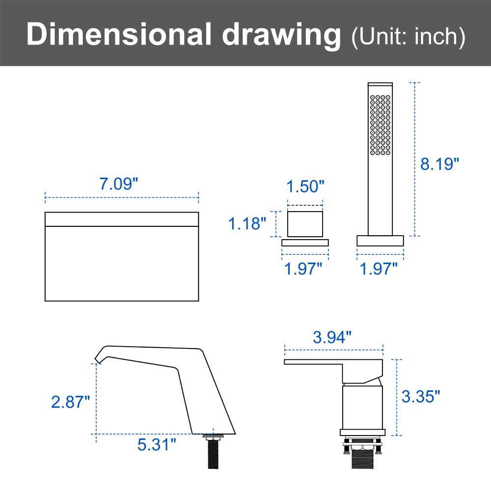 deck mount tub faucet 1721b 6