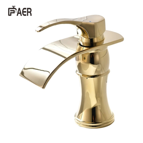 Gold Single Hole Bathroom Faucet Special Design Gold Polish Bathroom Faucet Manufactory