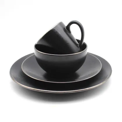 vintage style ceramic plate set black ceramic plate morocco dishwasher safe